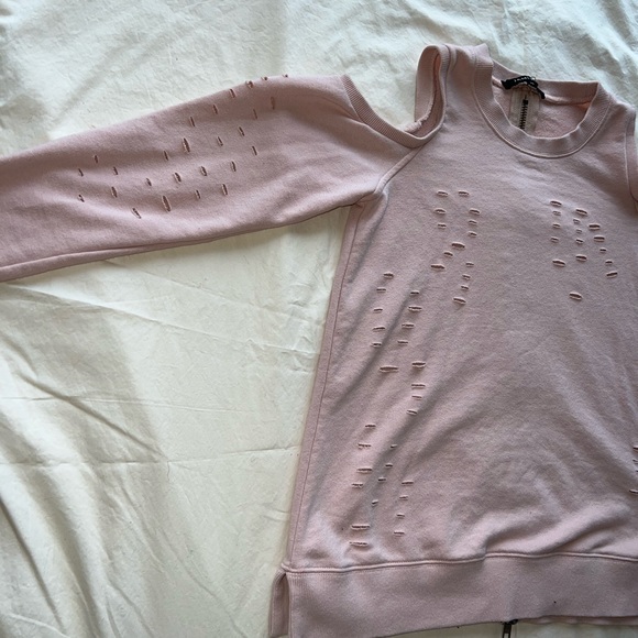 Jamison Cold Shoulder distressed hoodie - Picture 5 of 9